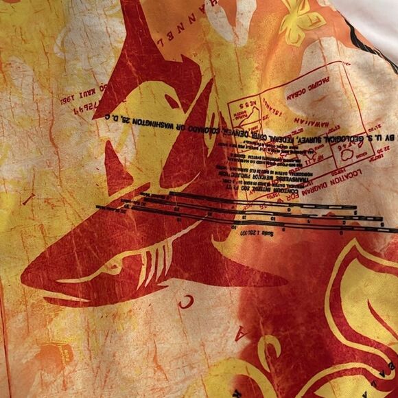 OP Ocean Pacific Hawaiian Board Shorts Swim Trunks Boys Size Large 10-11 Sharks - Picture 10 of 11